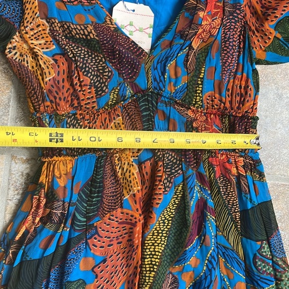 Farm Rio Puff Sleeve Maxi Dress Size XXS NWT - Picture 12 of 16